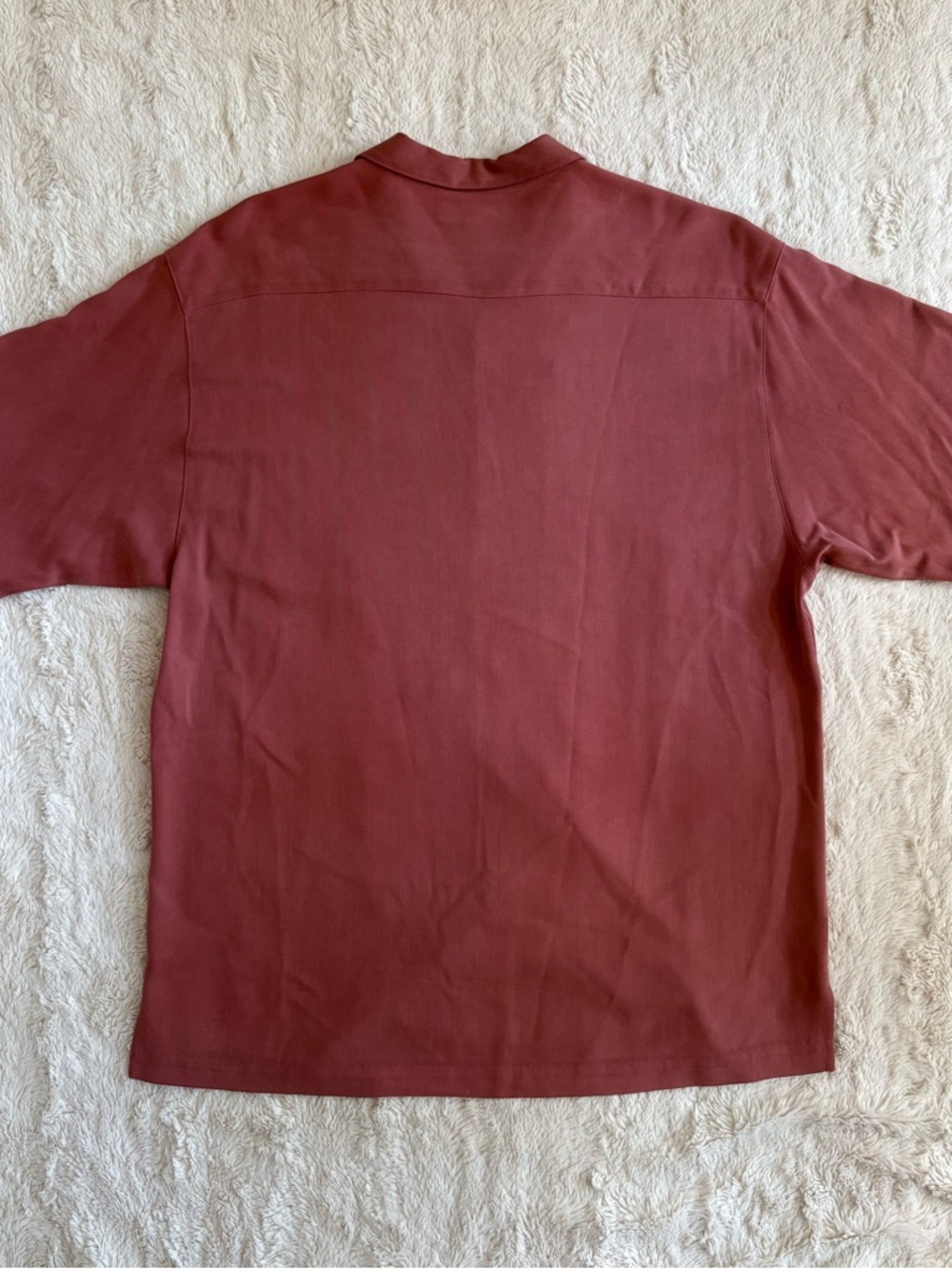 Tommy Bahama Silk Shirt Large Coral Camp Collar Button Up Resort - Picture 3 of 3